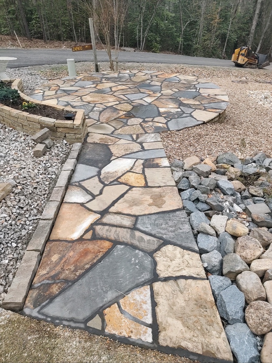 Flagstone patio and walkway